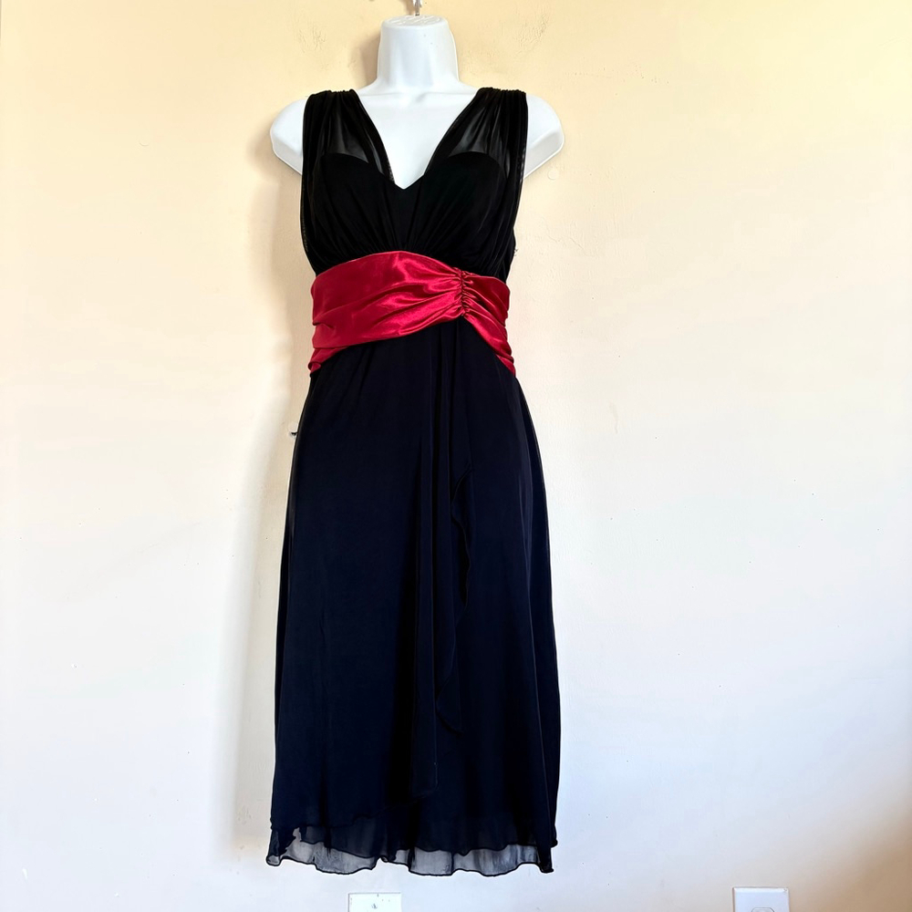 Y2K Connected Apparel Black‎ and Red Sleeveless Dress Size 10 - Picture 2 of 14